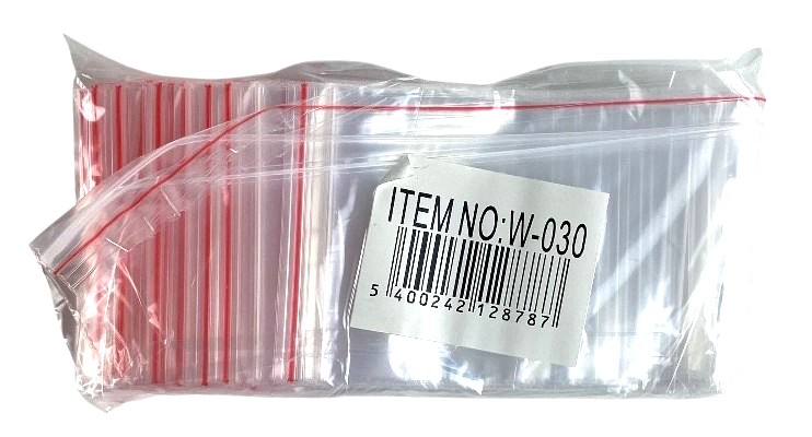 x100 sacs refermable ligne rouge 7cmx5cm