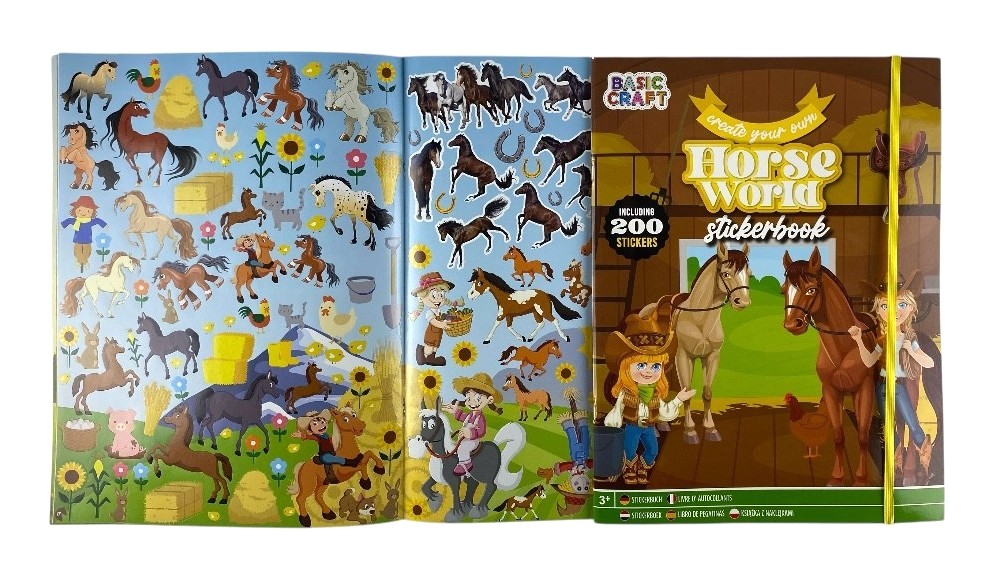 magical horse sticker world book+200 stickers