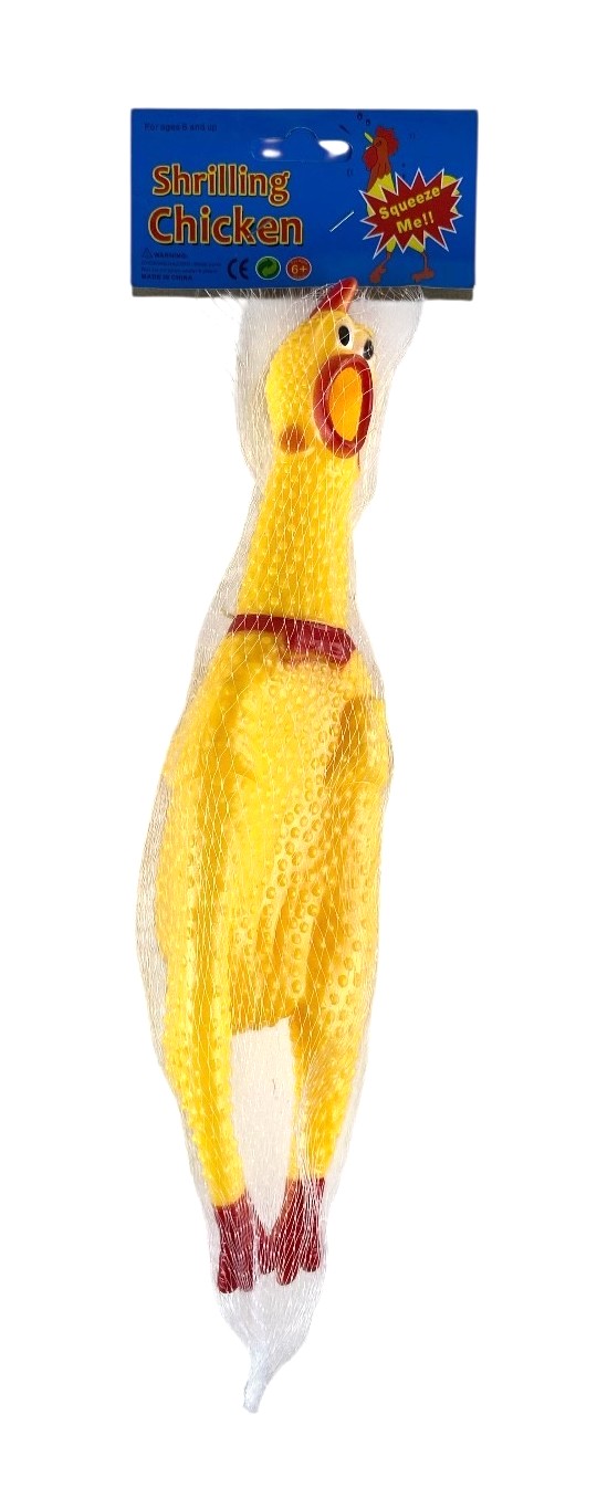jouet chien poulet jaune 28cm