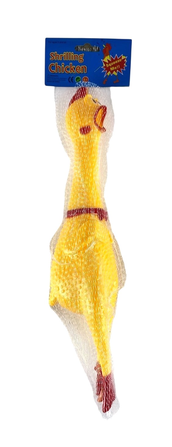 jouet chien poulet jaune 37cm
