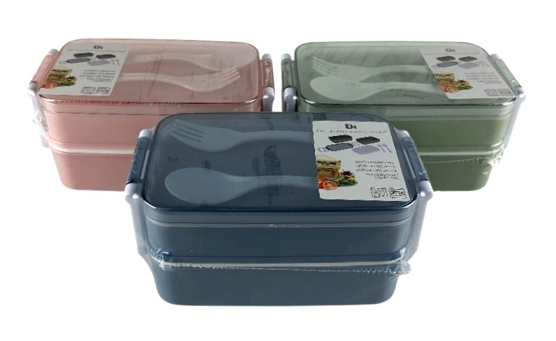 lunchbox pp met vork en lepel ass stockverkoop (lunch)boxen