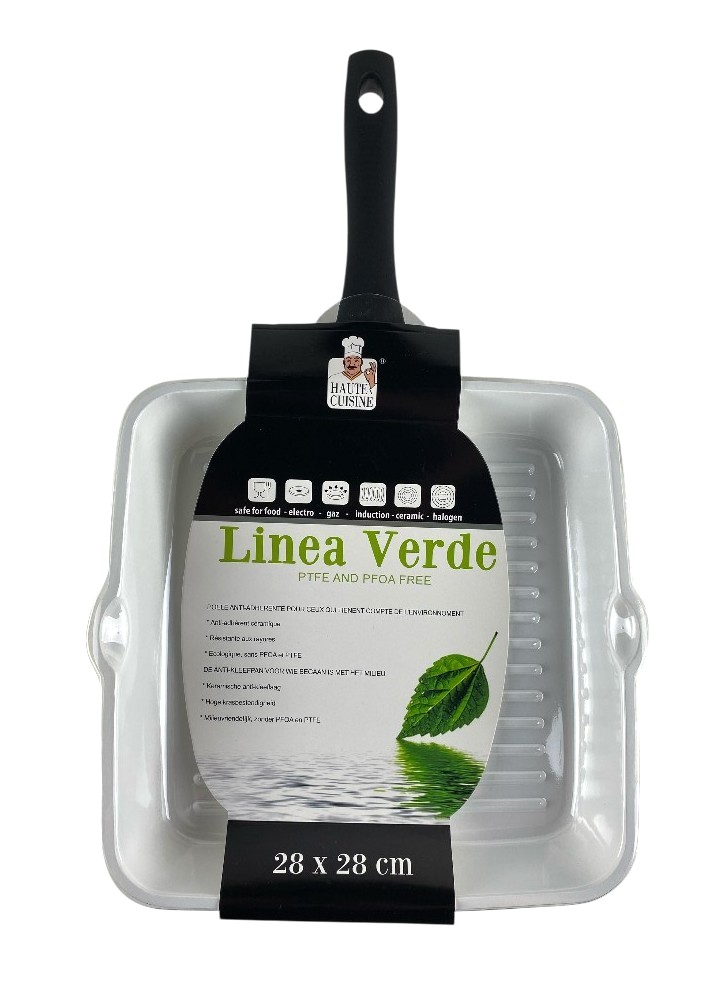 poele a frire grill 28cm blanc haute cuisine promo stockverkoop keukengerei