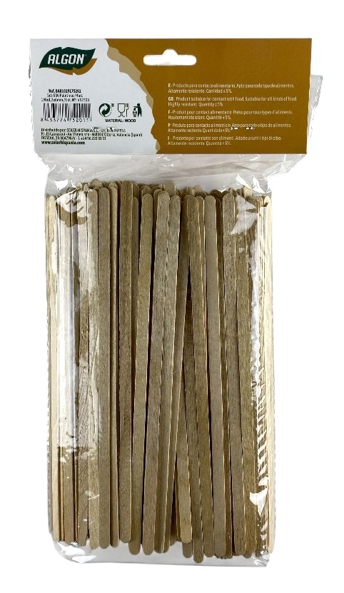 s-500 houten staafjes 19cm algon stockverkoop biobright/composteerbaar