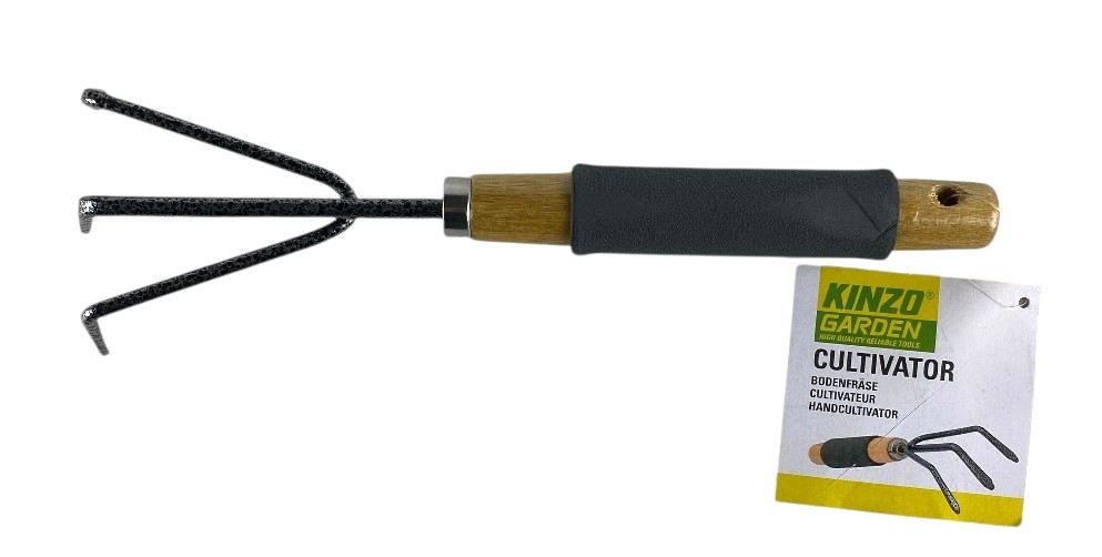 rateau a main 3 dents 29cm kinzo stockverkoop tuin
