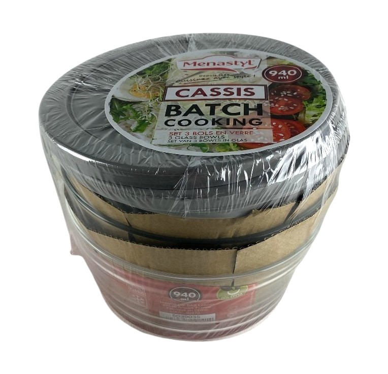 x3 boites verre avec couvercle cassis 940ml
