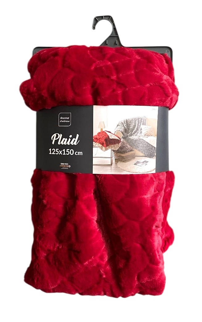 plaid deken 125x150 cm eskimo rood promo