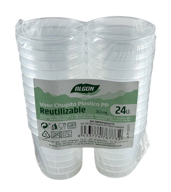 druppelbekers 3cl x24 herbruikbaar algon