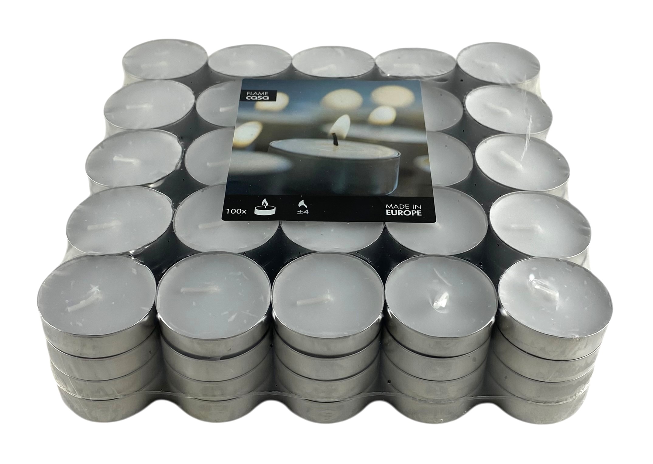 zak-100 4h theelichten casa flame promo stockverkoop aanbiedingen