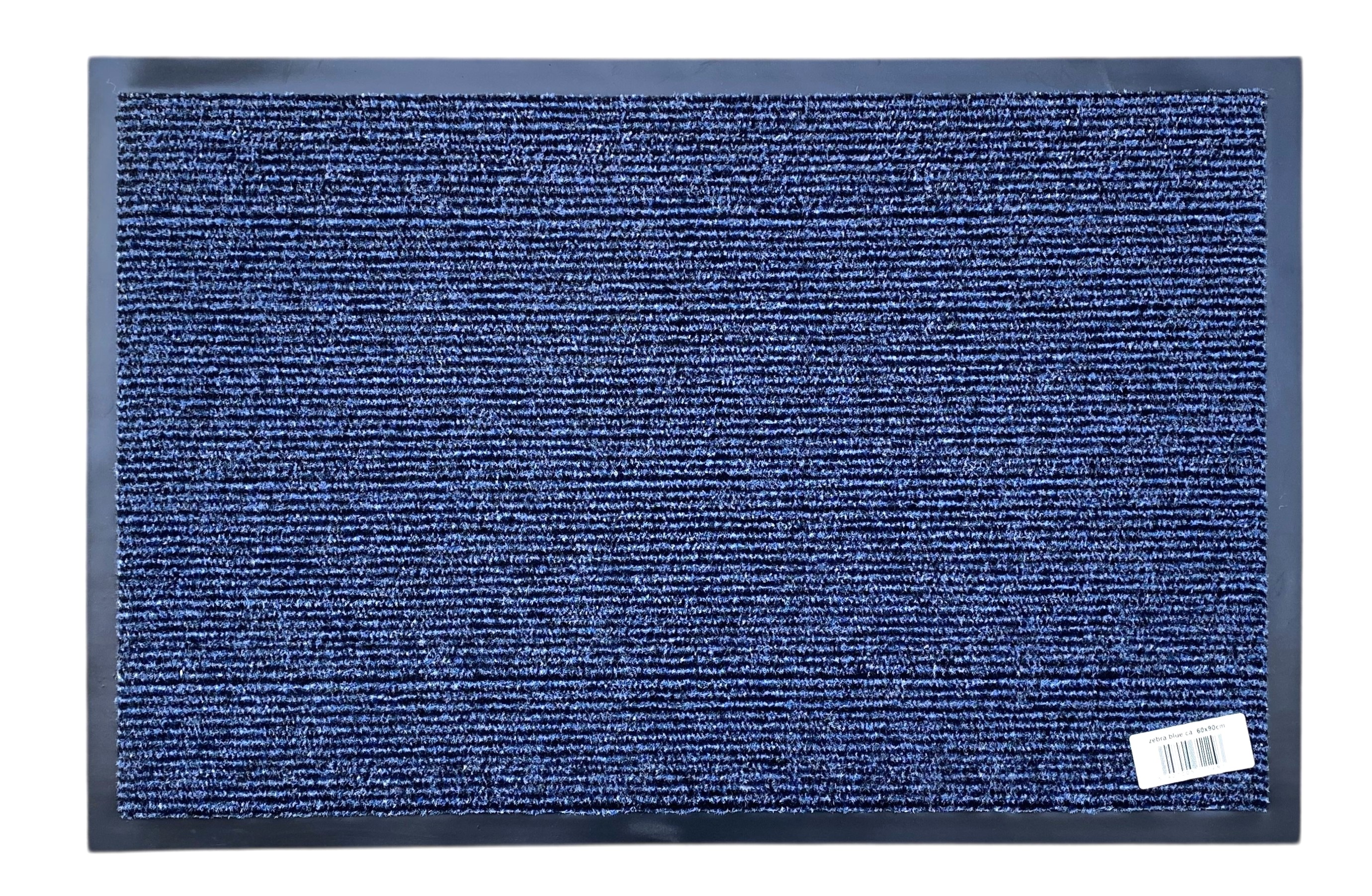 mat rubberrand 60x90 blauw-grijs-zwart gestreept stockverkoop voetmatten