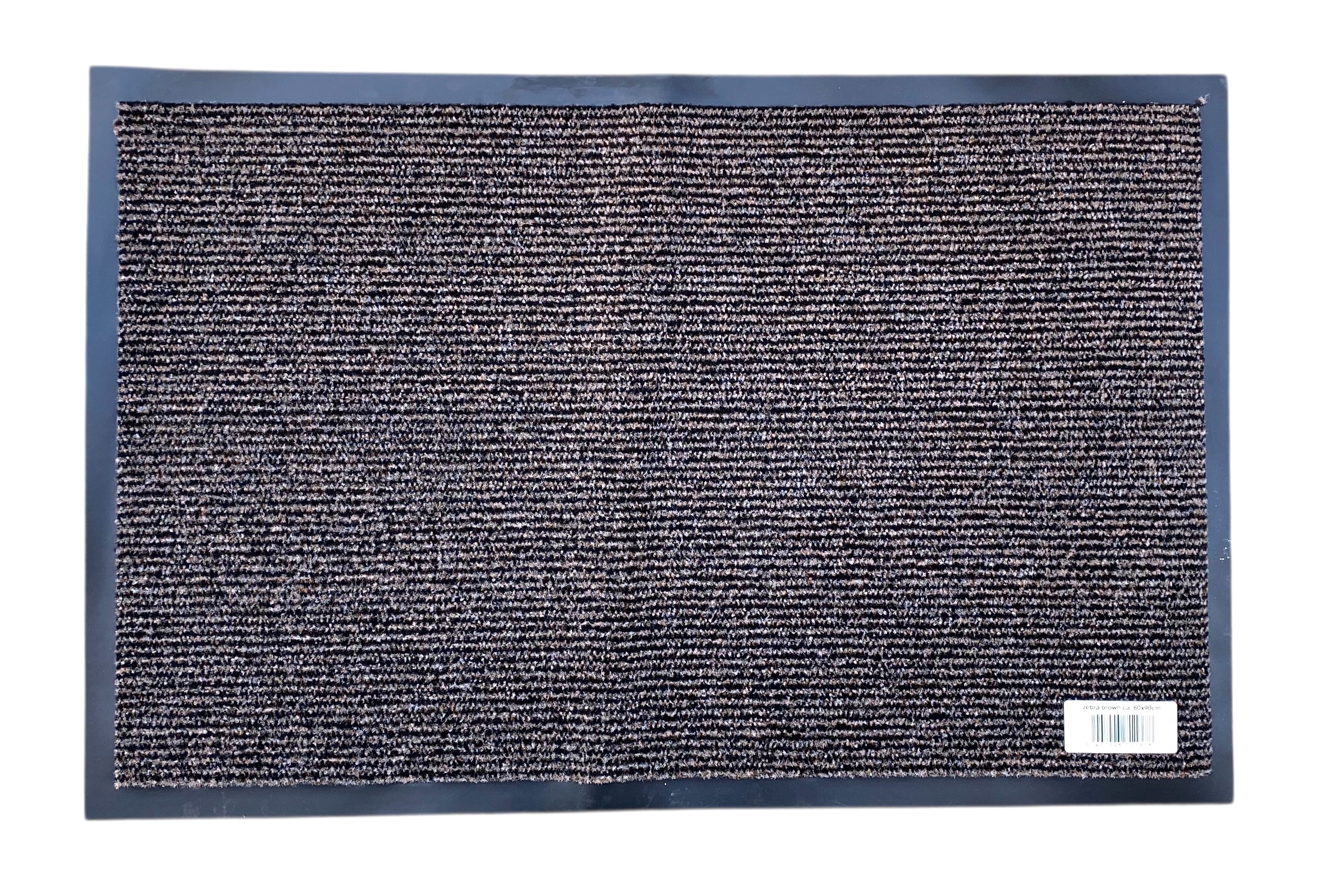 mat rubberrand 60x90 bruin-zwart gestreept stockverkoop voetmatten