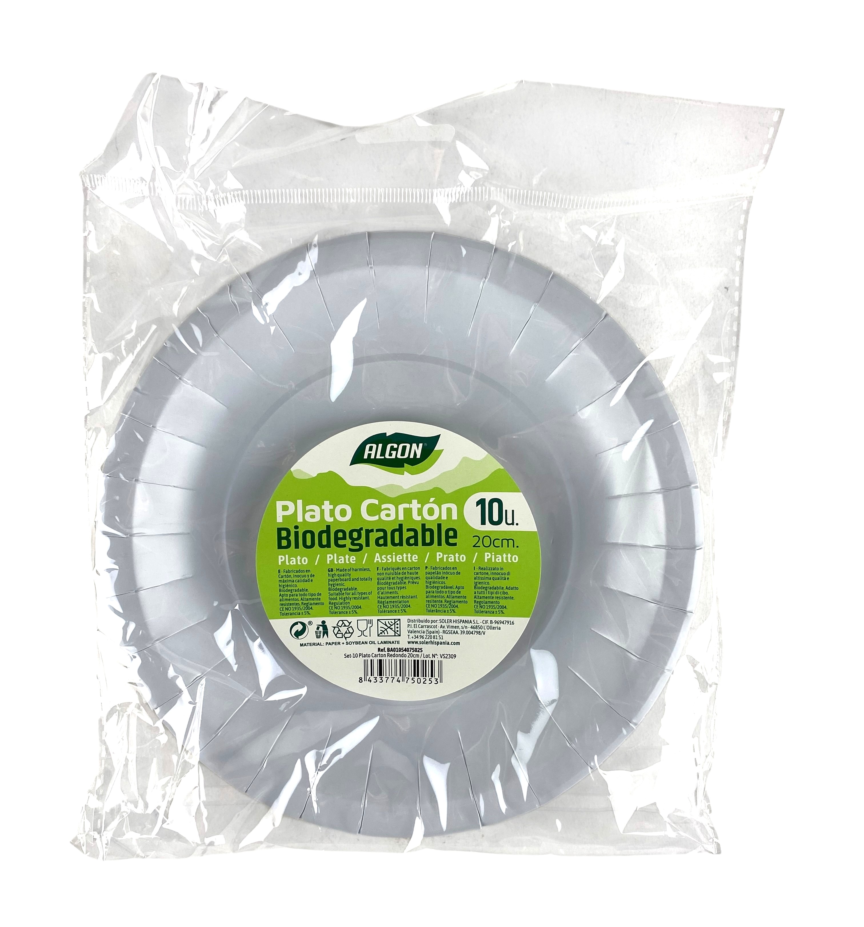 assiettes en carton d20cm s-10 algon