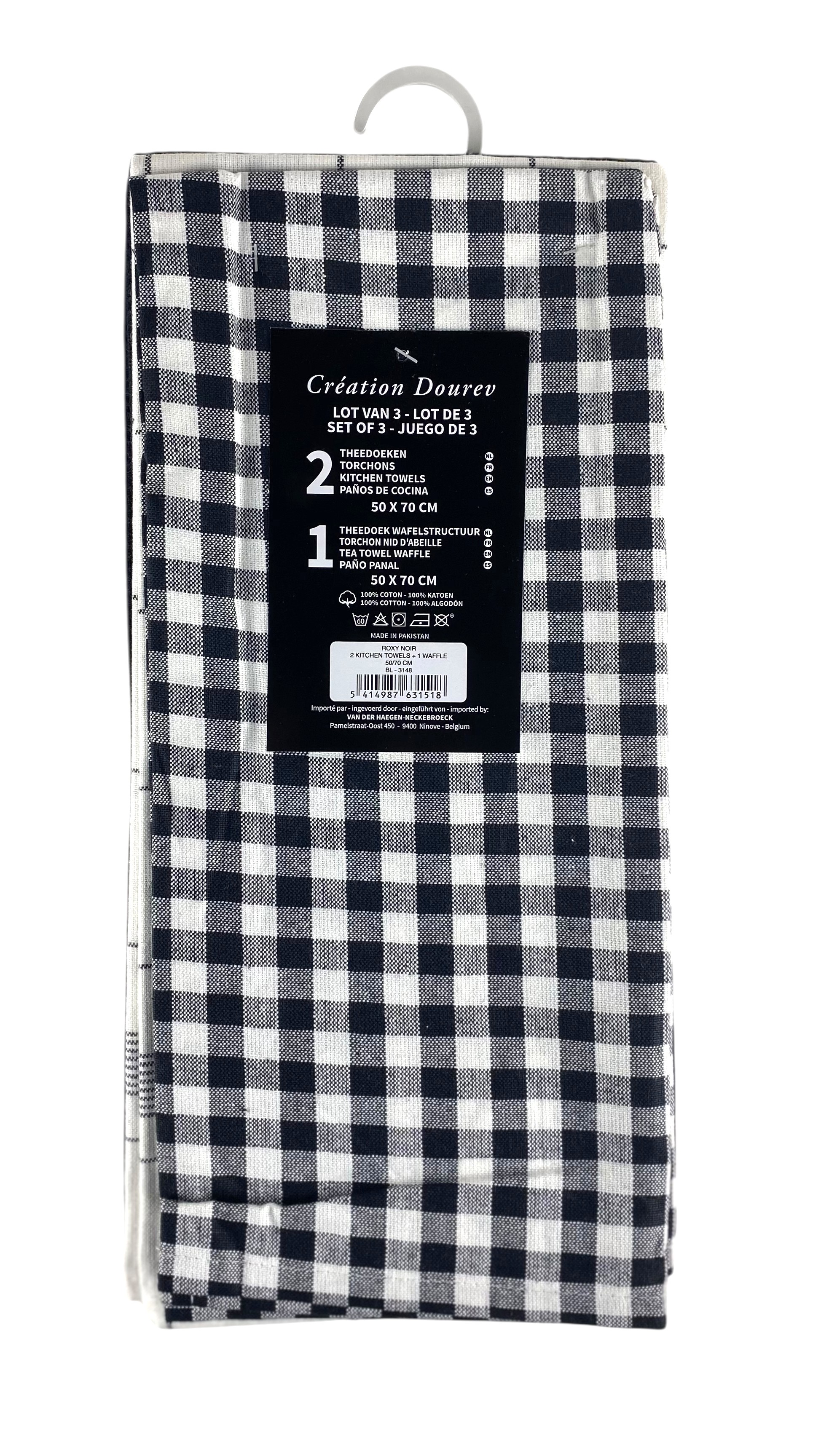 theedoeken 50x70cm s-3 80gr 100% katoen 229gr-m² zwart