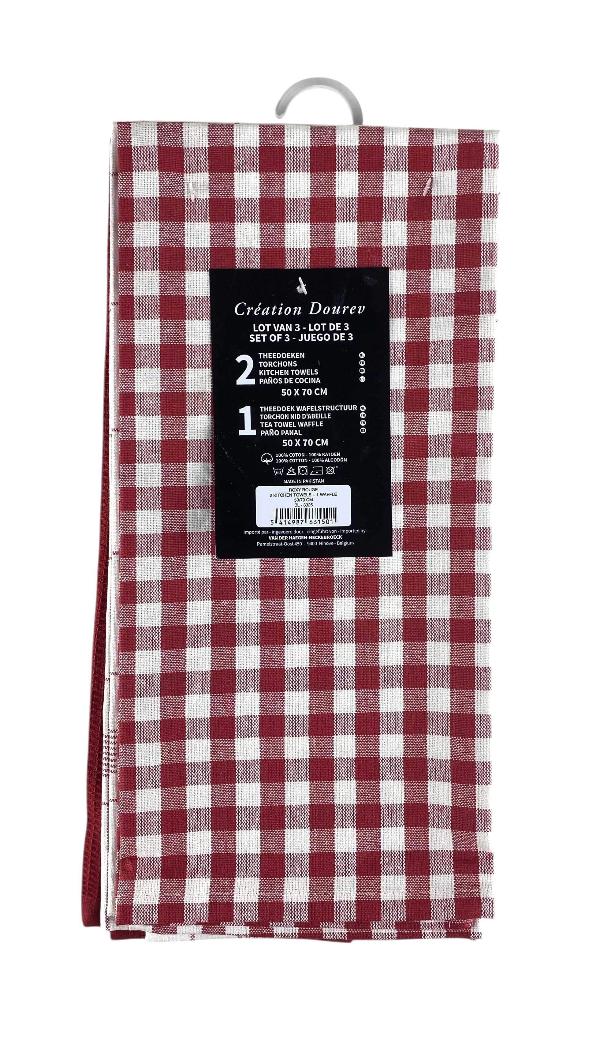 theedoeken 50x70cm s-3 80gr 100% katoen 229gr-m² roodd