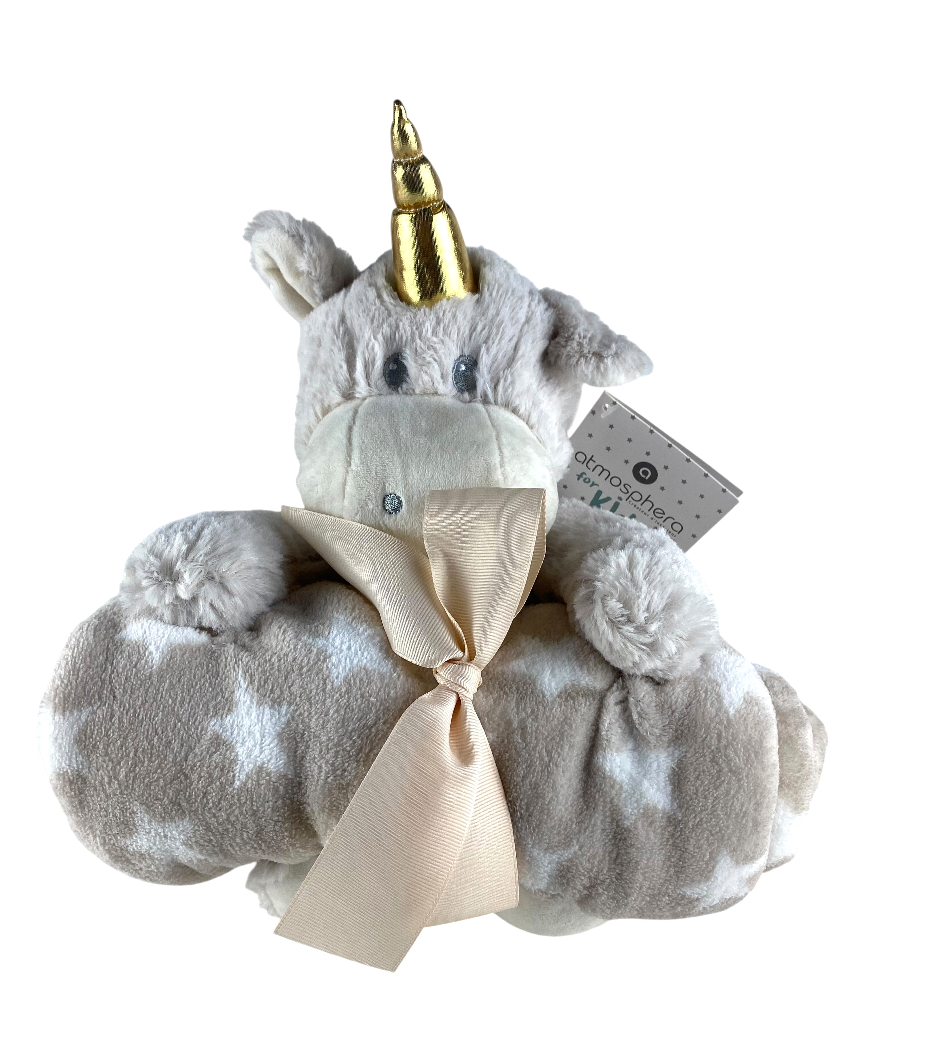 peluche + plaid licorne