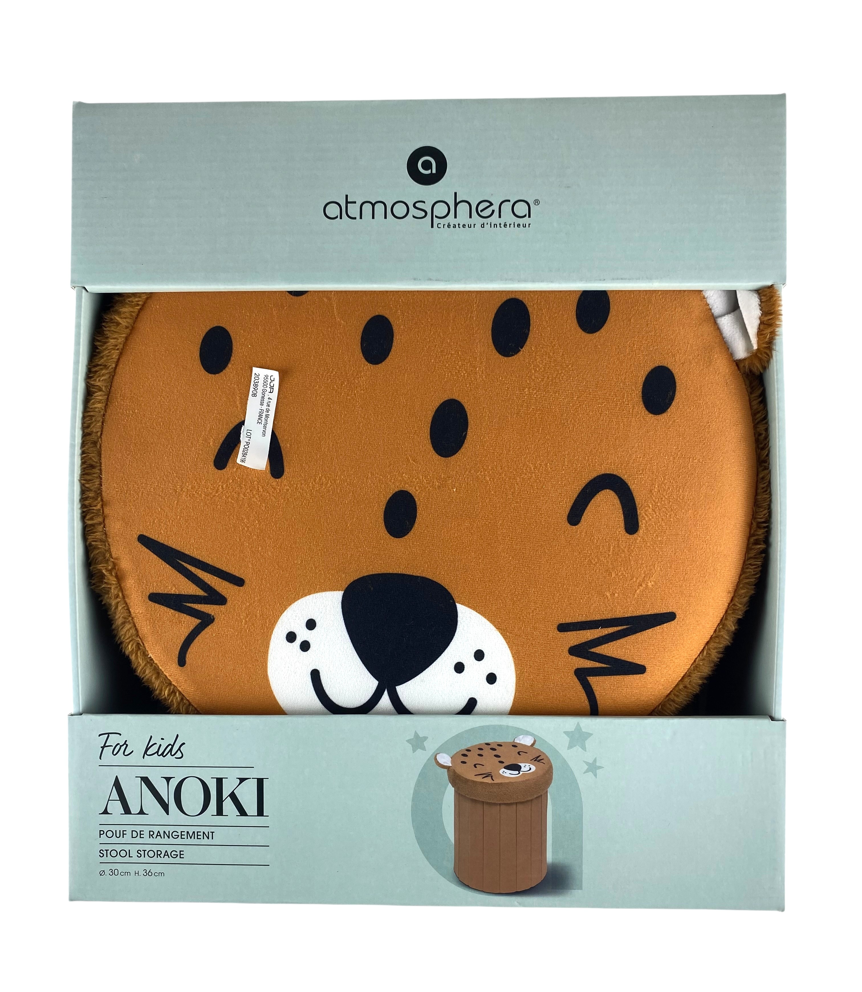 poef pliable leopard