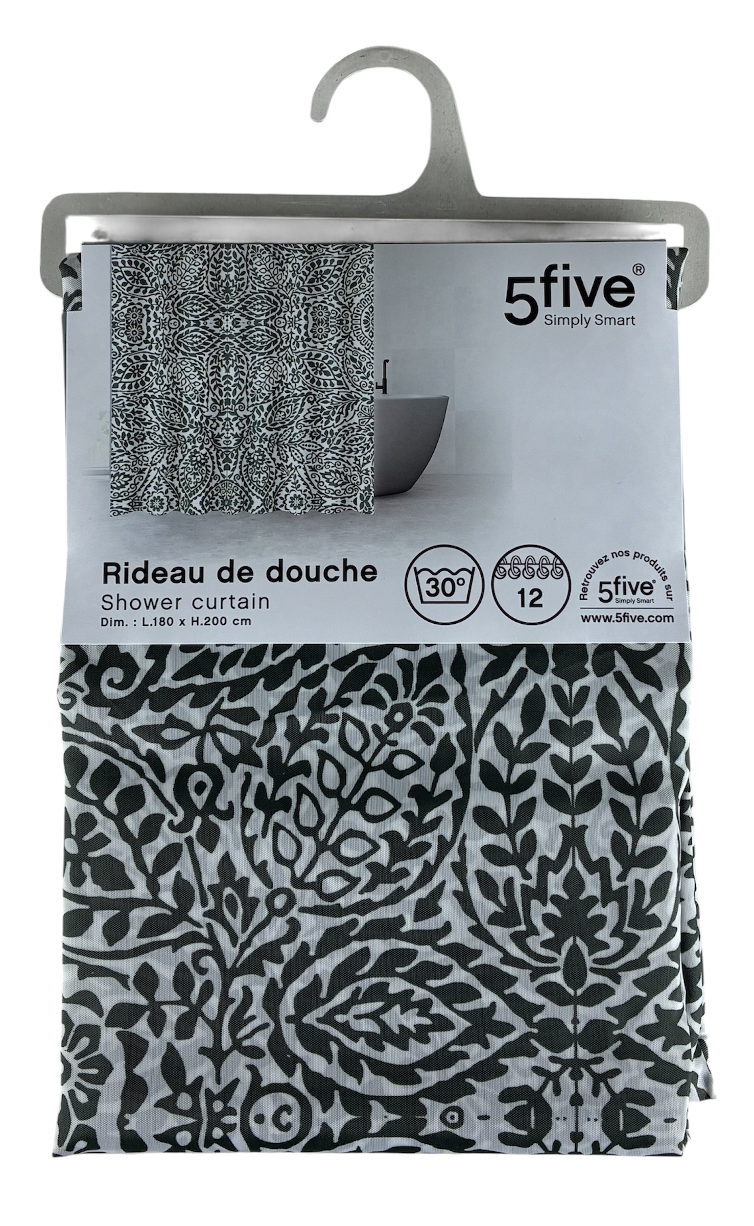 douchegordijn l.180 x h.200cm arboria stockverkoop badkamer