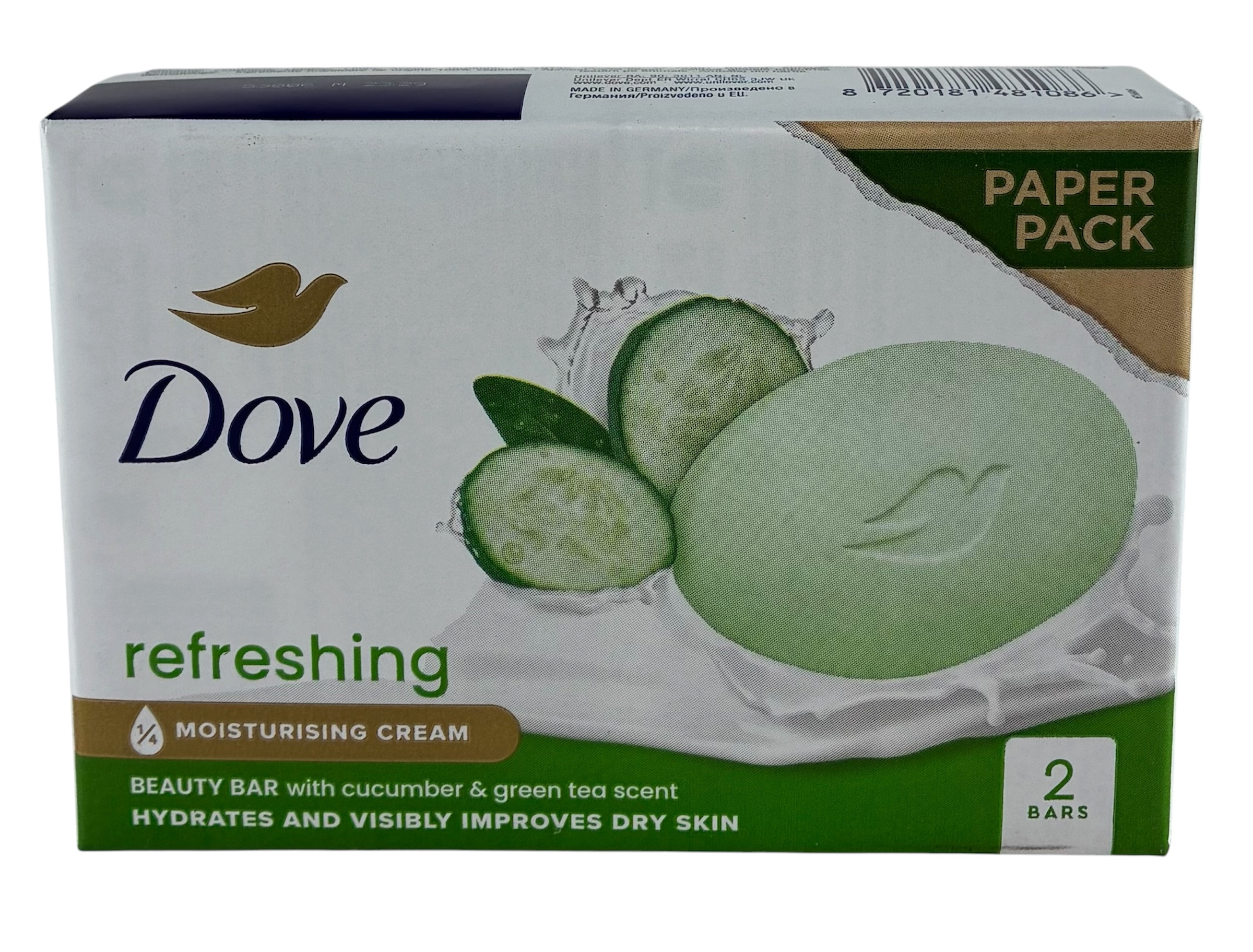 savon dove 2x90gr cream bar cucumber green tea scent