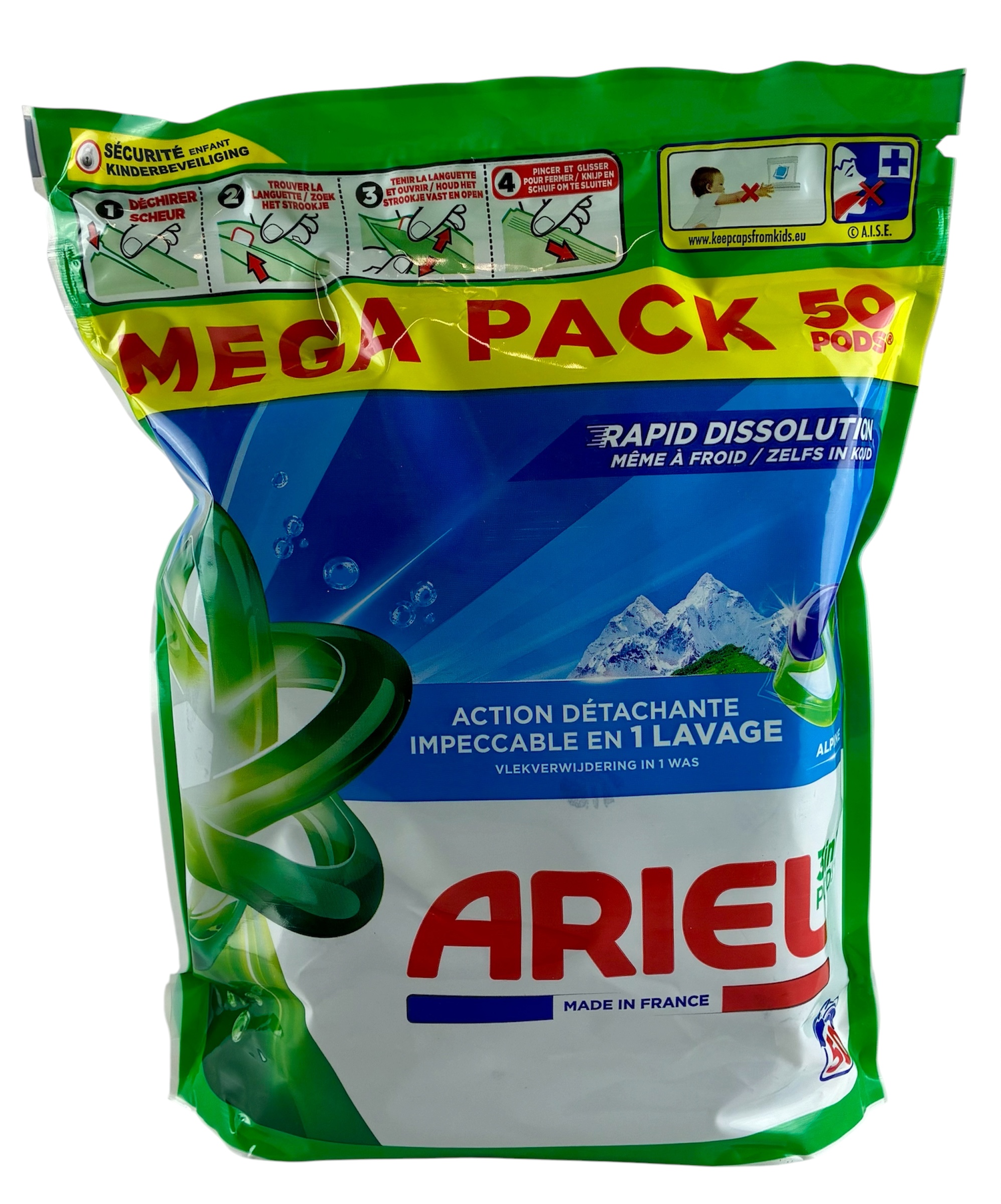 ariel 4in1 pods 50sc alpine stockverkoop wasmiddelen