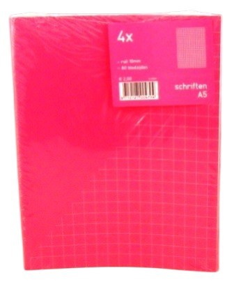 cahier a5 carre 1cm x4 promo rose stockverkoop papierwaren