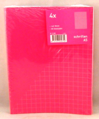 cahier a5 carre 1cm x4 promo rose