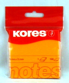 kores 100 feuilles adh. col. 75x75mm orange