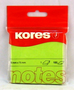 kores 100 feuilles adh.col. 75x75mm vert