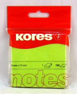 kores 100 feuilles adh.col. 75x75mm vert