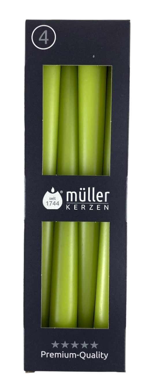 x4 bougies 25cm mai vert