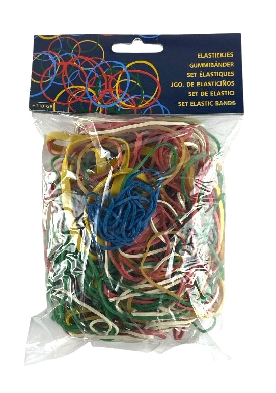 elastiekjes kleur 110gr stockverkoop elastieken