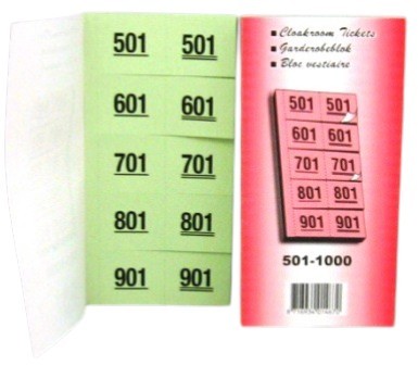 tombola-garderobeblok 501-1000 groen