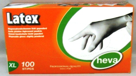 gants latex-100 heva extra large