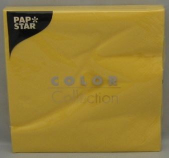 x20 serviettes papstar uni 3 plis jaune