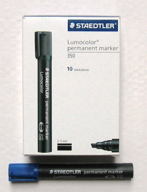 lumocolor marker dry safe schuine punt blauw
