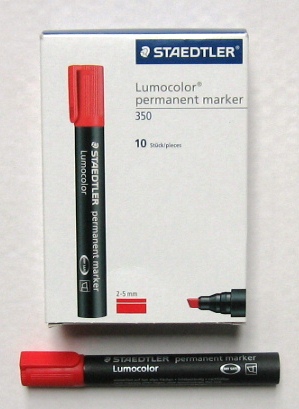 lumocolor marker dry safe schuine punt rood