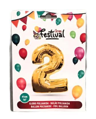 ballon polyamide or 41cm chiffre 2