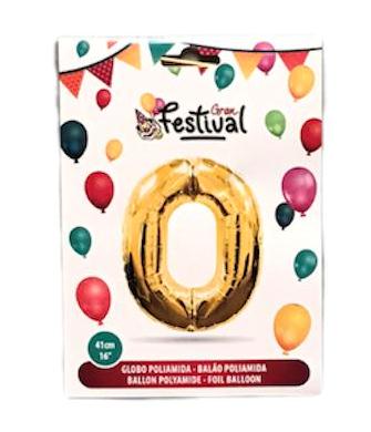ballon polyamide or 41cm chiffre 0