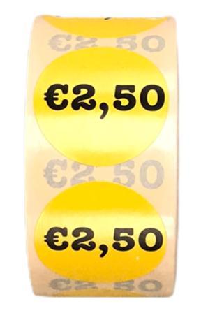 etiketten op rol 2.50 euro