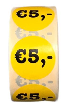 etiketten op rol 5 euro