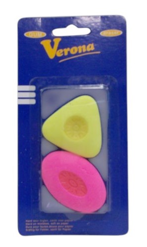 x2 gommen op kaart stockverkoop correctiemiddelen en gommen