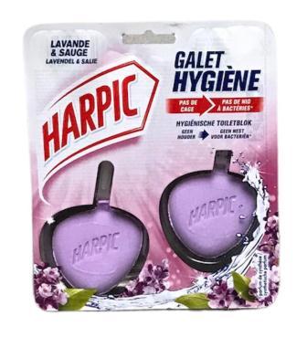 harpic bloc-wc 2x40gr galet hygiene lavande-sauge