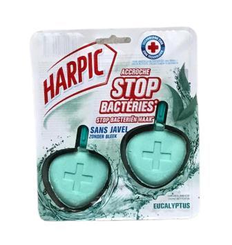 harpic bloc-wc 2x40gr stop bacteries sans javel