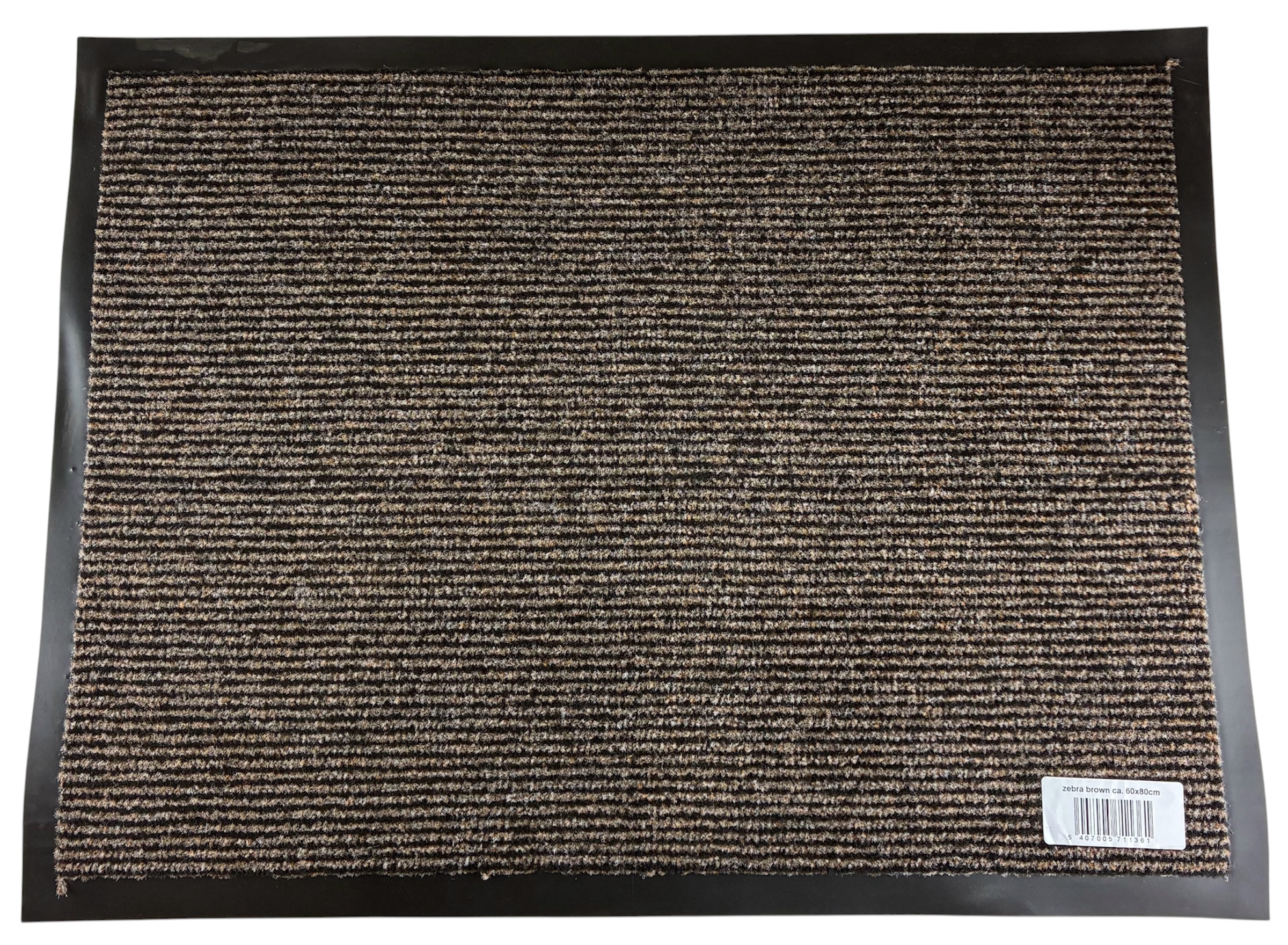 mat rubberrand 60x80 bruin-zwart gestreept