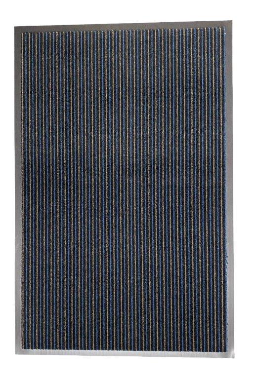 tapis caoutchouc 80x120 bleu-brun raye