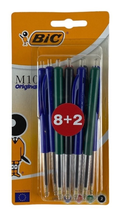 bic m10 original 8+2 stylo assorti