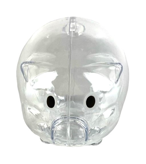 tirelire cochon plastique promo transpa