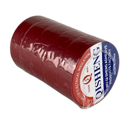 ruban isolant 5 rouleaux 19mm rouge