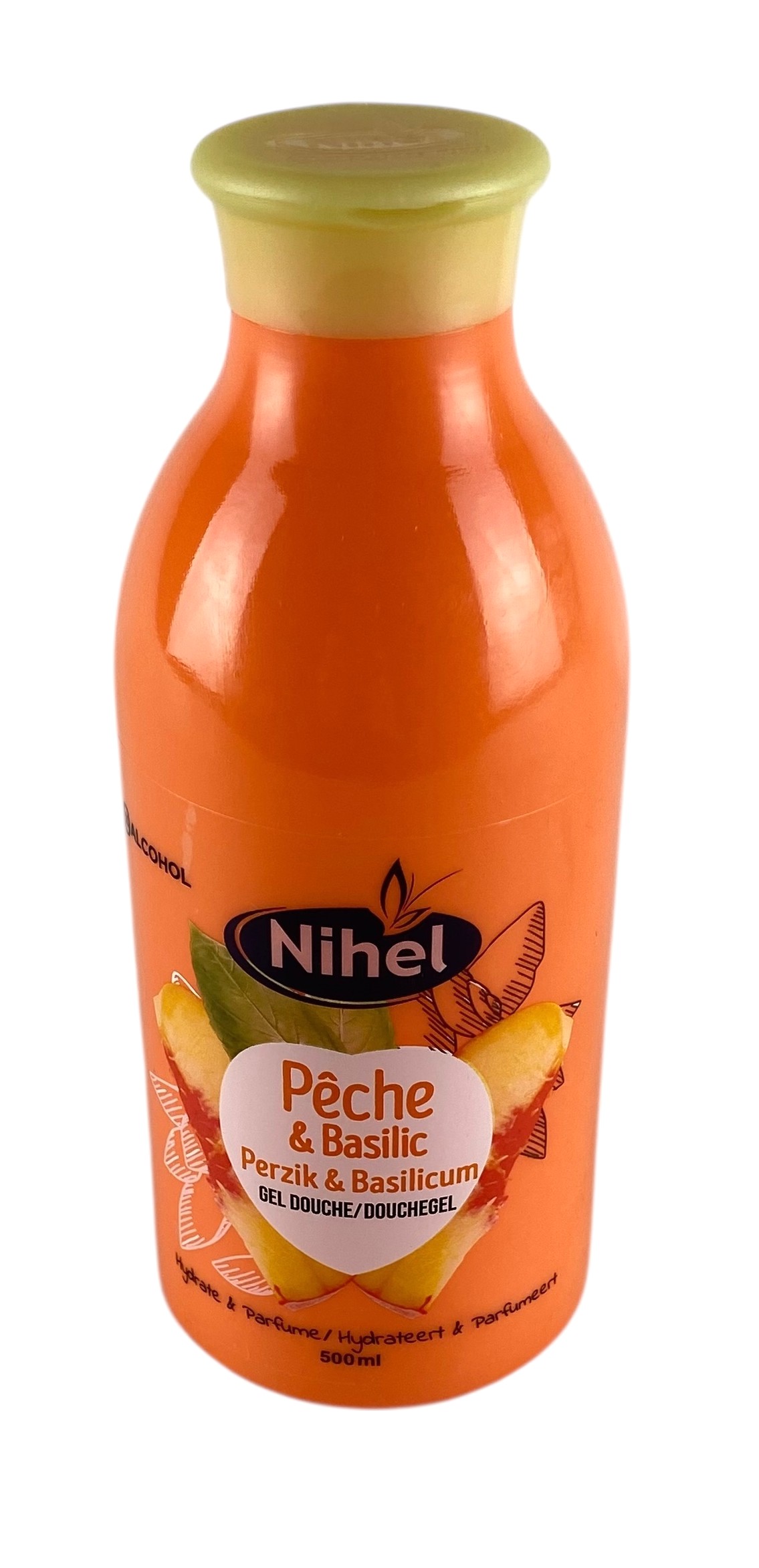 gel douche gel 500ml peche-basilic