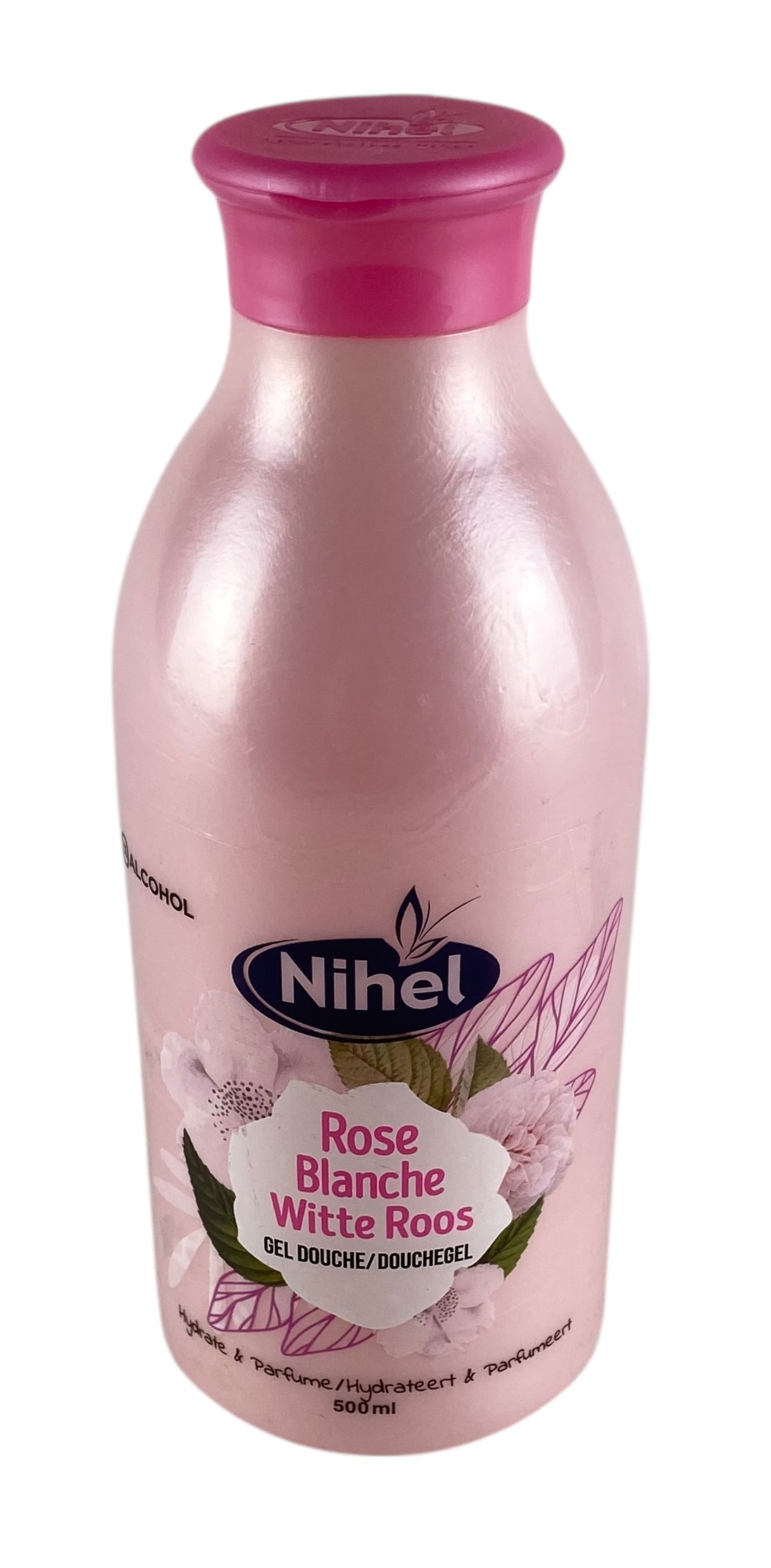 gel douche 500ml rose blanche