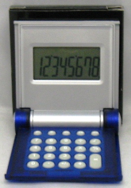 pocket rekenmachine inklapbaar blauw