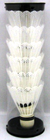 s-6 badmintonpluimen plastic wit